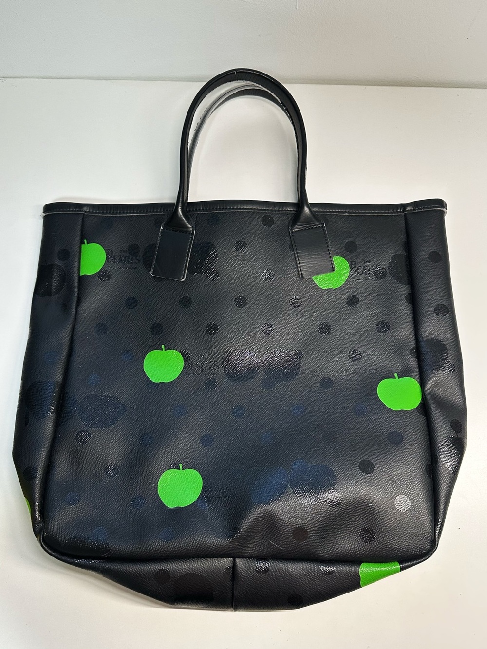 Comme des Garcons X Beatles Black Tote with Green Apple Motif